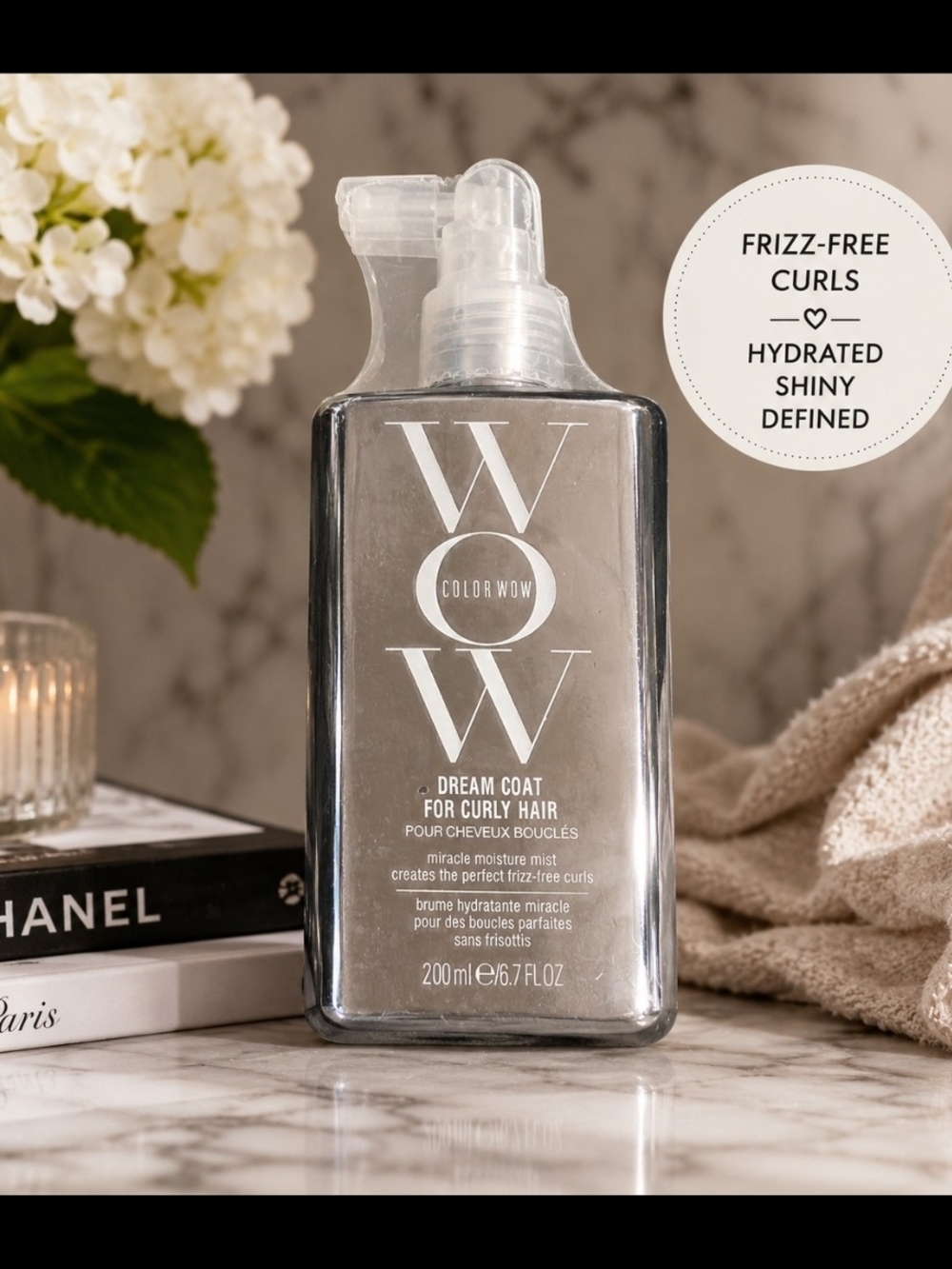 Color Wow Dream Coat for Curly Hair 6.7 oz | Anti-Frizz Moisture Mist | 200 mL